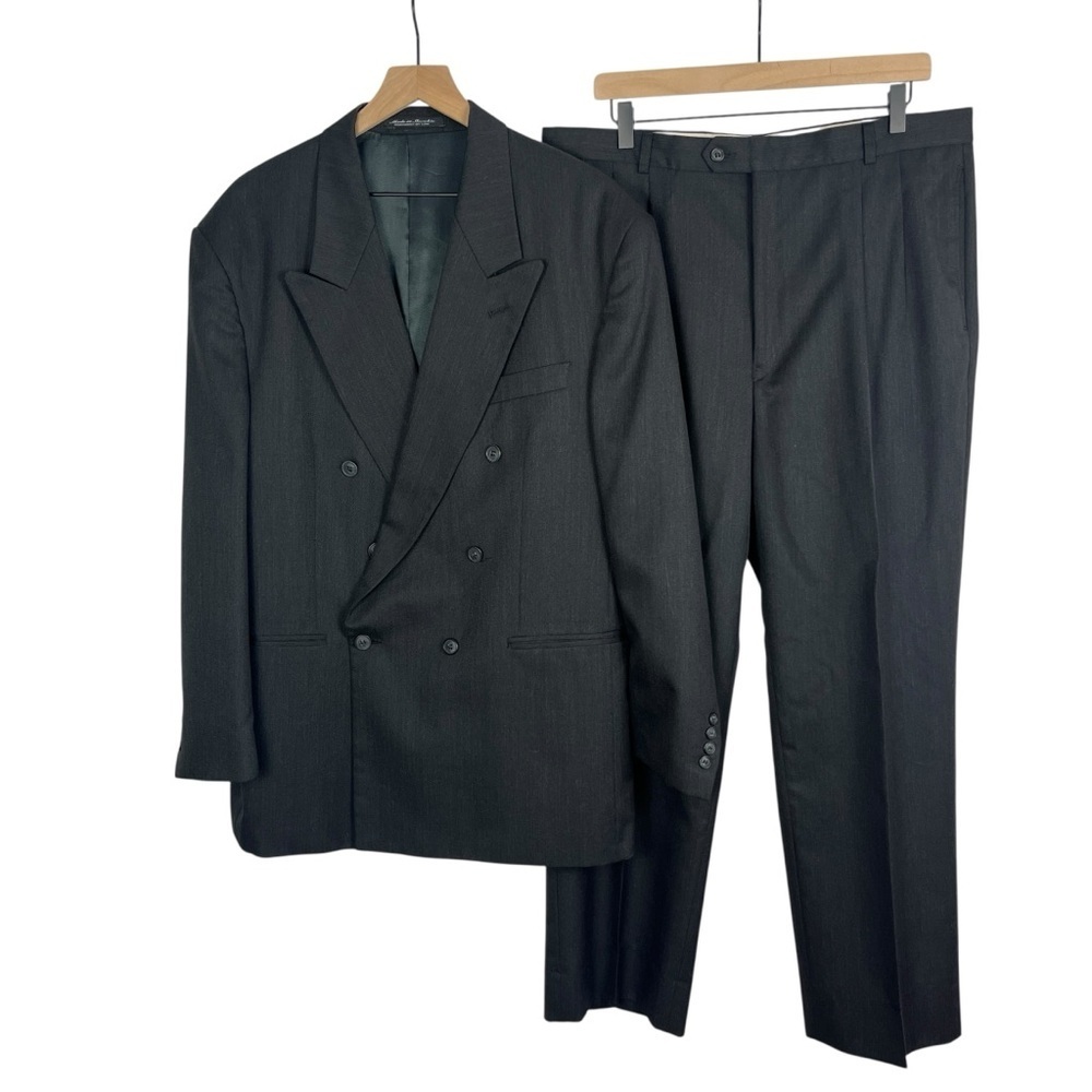 Mens TORRIANI Dark Grey 2 pc Suit Today's Man/Traditional Double Breasted 44R/39